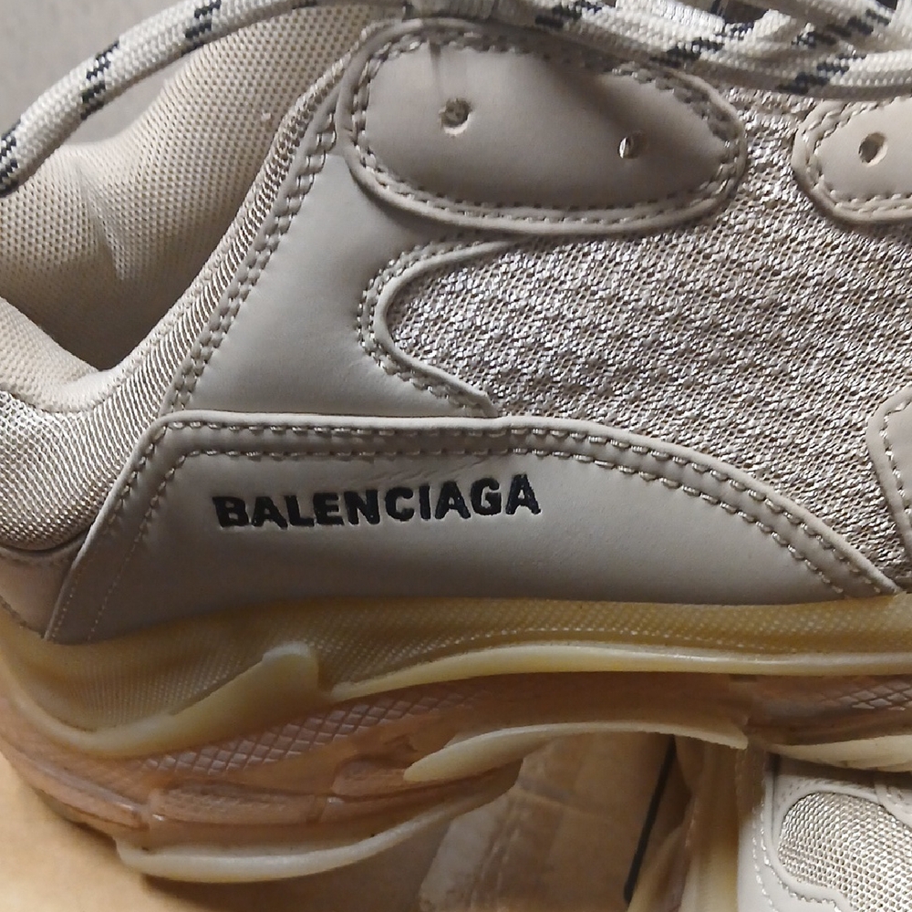 Balenciaga Men's Taupe and Light Gray Sneakers